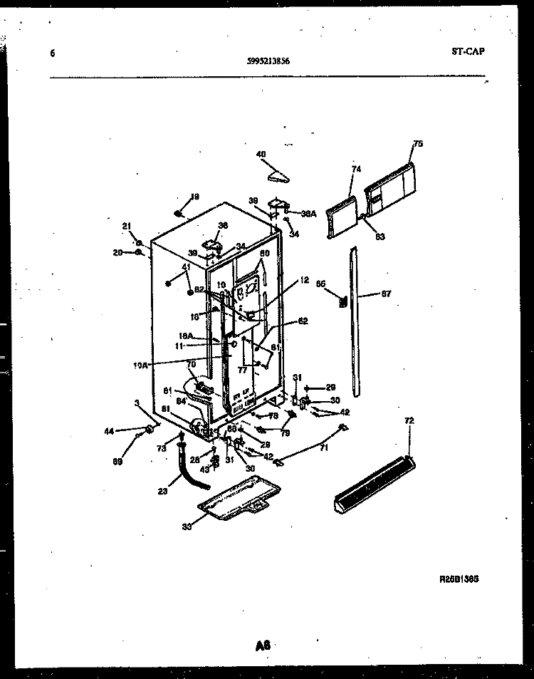 CABINET PARTS Diagram and Parts List for RS19F3WX1C  Gibson Refrigerator