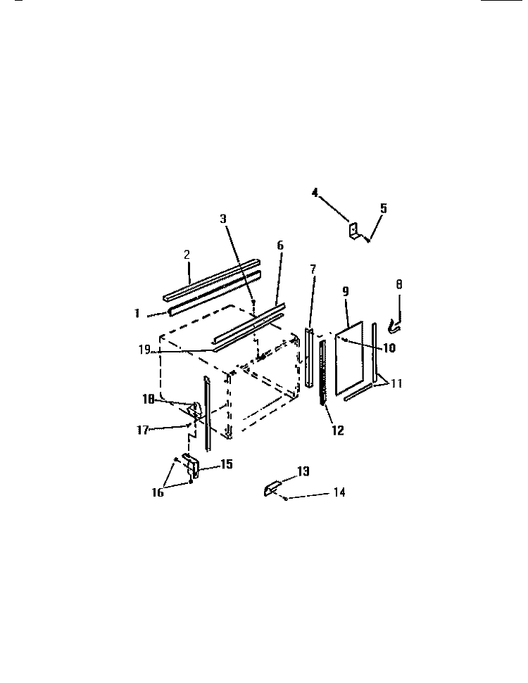 WINDOW MOUNTING PARTS Diagram and Parts List for MH413B1SA  Kelvinator Air Conditioner
