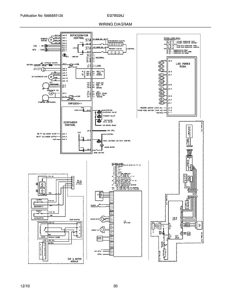 WIRING DIAGRAM Diagram and Parts List for EI27BS26JS1  Electrolux Refrigerator