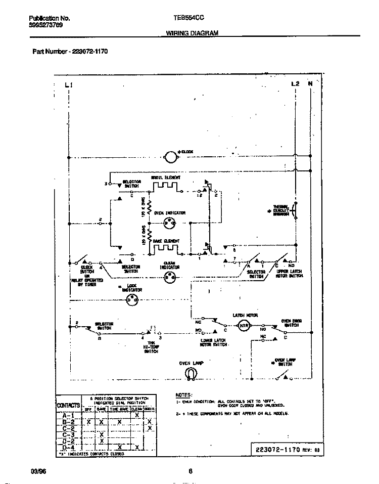 WIRING DIAGRAM Diagram and Parts List for TEB554CCBA  Tappan Wall Oven