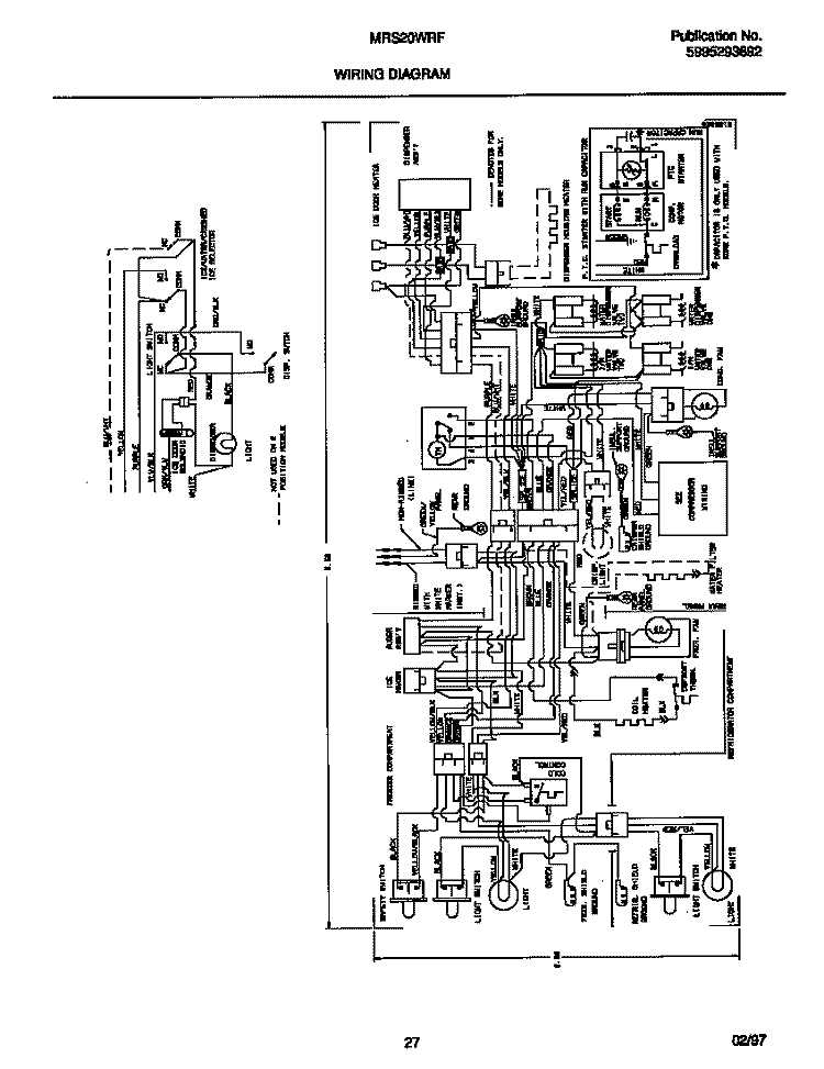 WIRING DIAGRAM Diagram and Parts List for MRS20WRFW0  Frigidaire Refrigerator