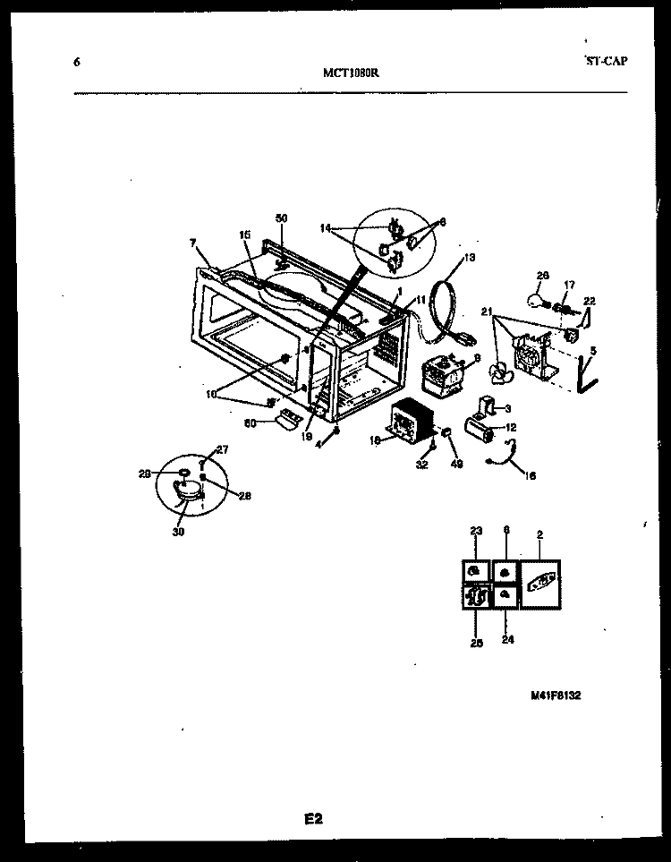 FUNCTIONAL PARTS Diagram and Parts List for MCT1080R1  Frigidaire Microwave