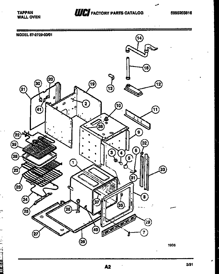 LOWER BODY PARTS Diagram and Parts List for 57-2729-00-01  Tappan Microwave Oven Combo