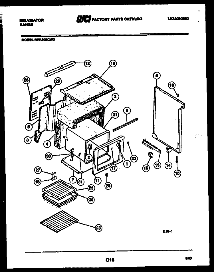 BODY PARTS Diagram and Parts List for RER302CT3  Kelvinator Range