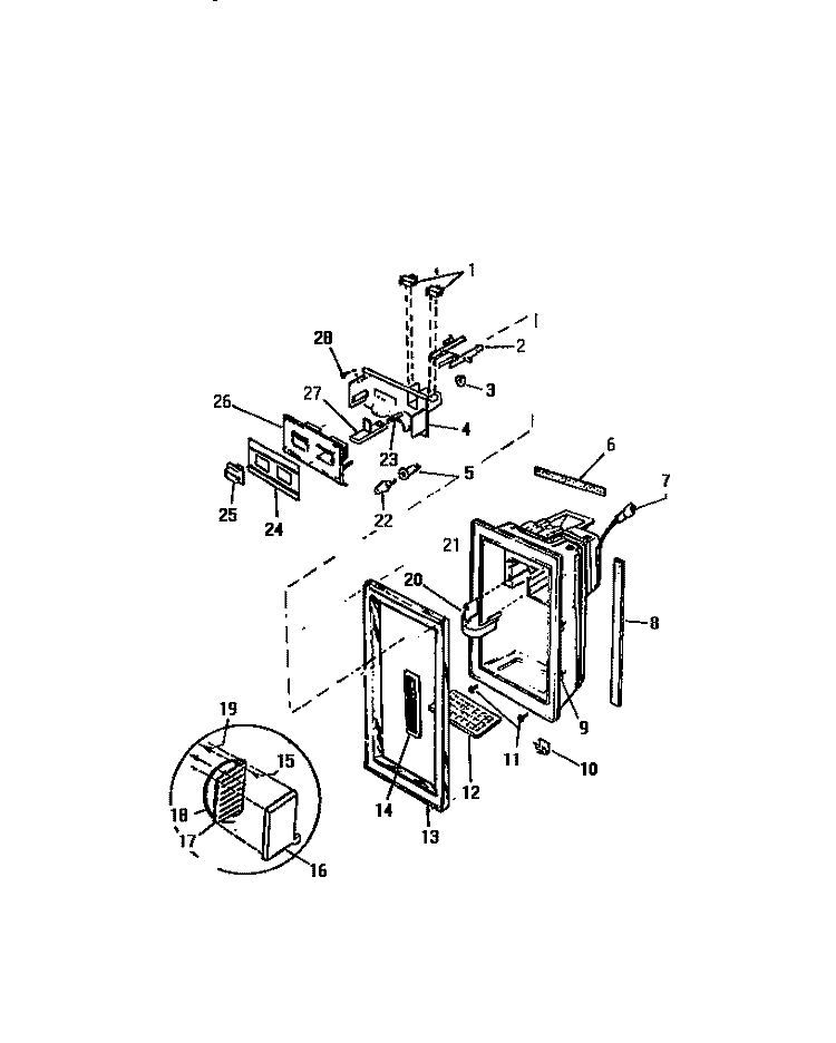 ICE DOOR HOUSING Diagram and Parts List for FMW220AN4T  Kelvinator Refrigerator