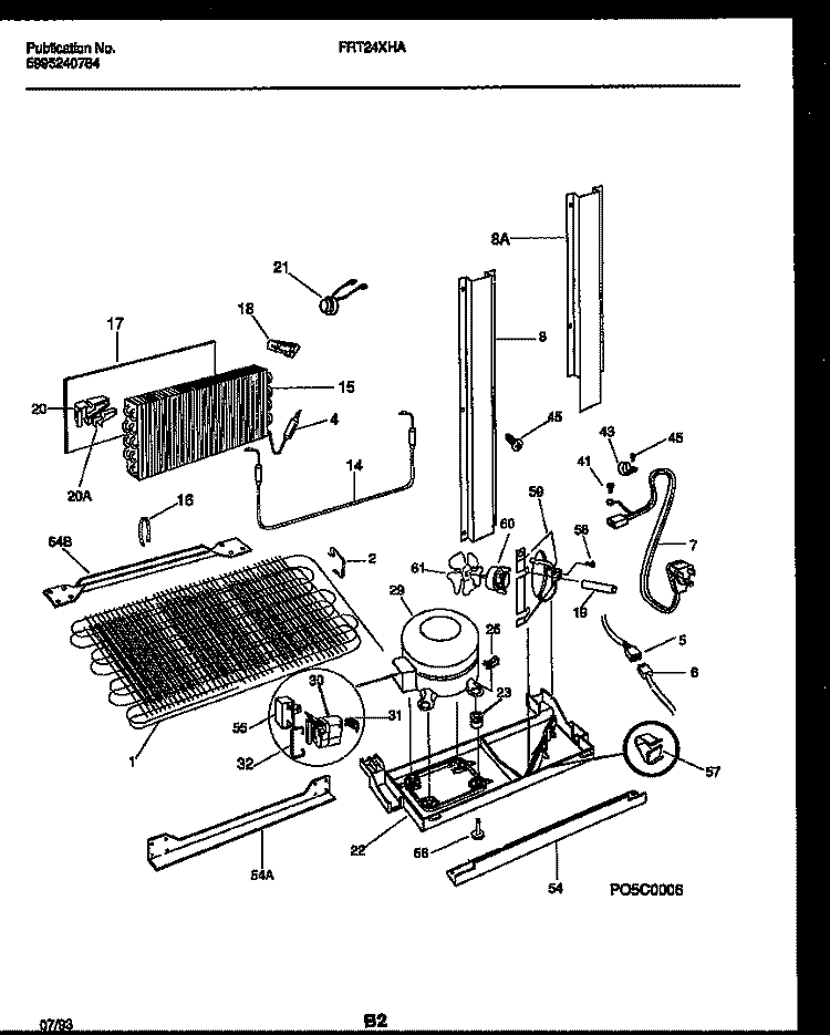 SYSTEM AND AUTOMATIC DEFROST PARTS Diagram and Parts List for FRT24XHAD0  Frigidaire Refrigerator