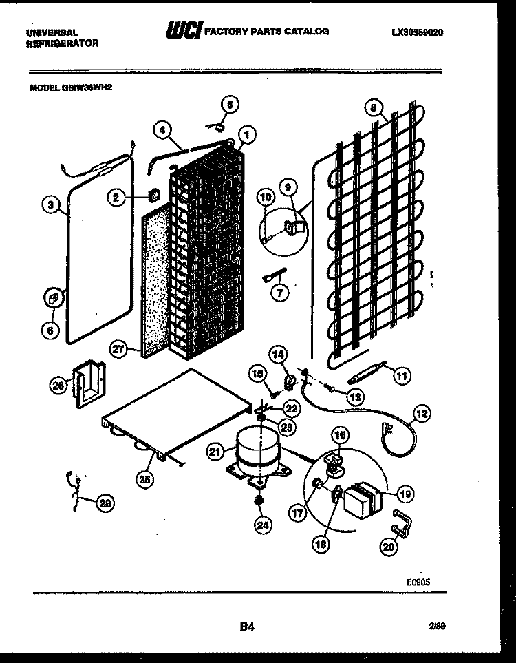 SYSTEM AND AUTOMATIC DEFROST PARTS Diagram and Parts List for GSIW36CH2  Frigidaire Refrigerator