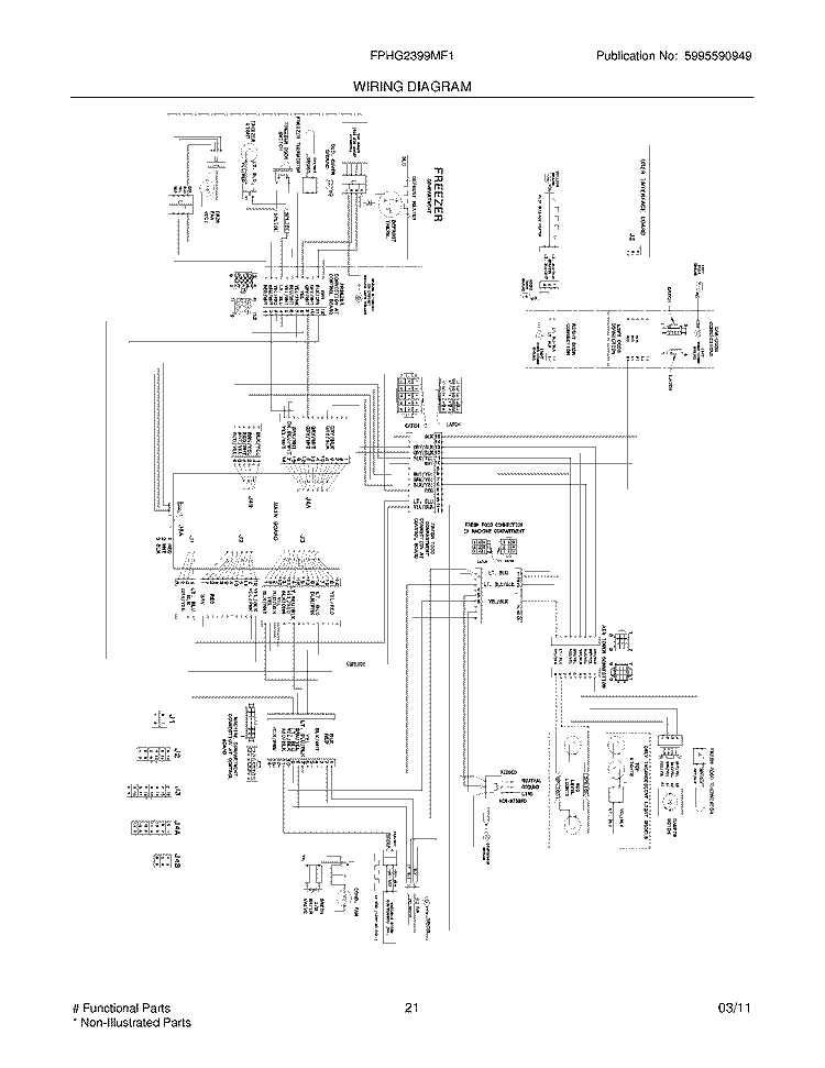 WIRING DIAGRAM Diagram and Parts List for FPHG2399MF1  Frigidaire Refrigerator