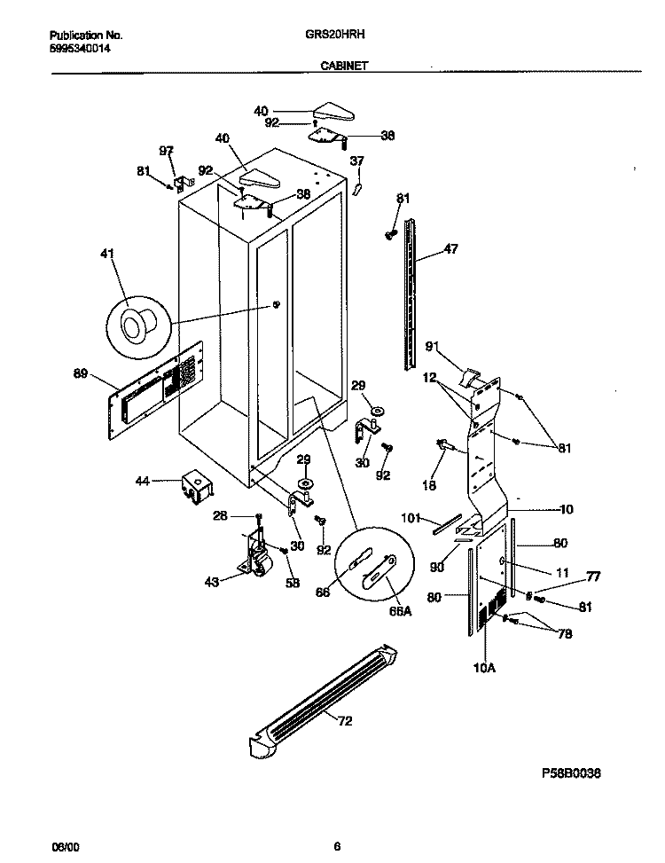 CABINET Diagram and Parts List for GRS20HRHD3  Gibson Refrigerator