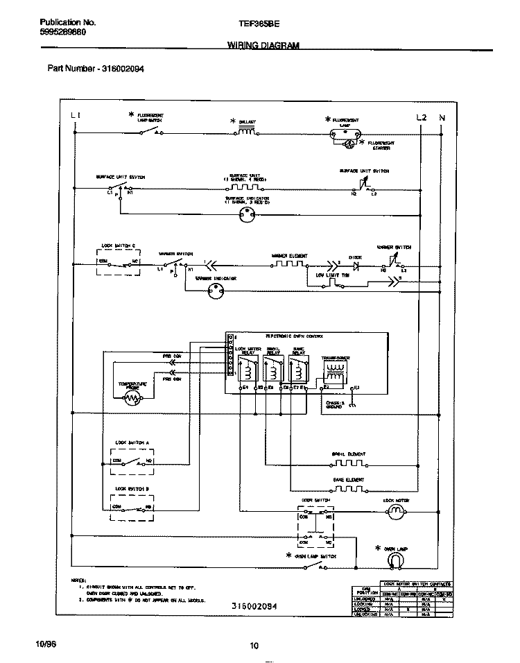 WIRING DIAGRAM Diagram and Parts List for TEF365BEWB  Tappan Range