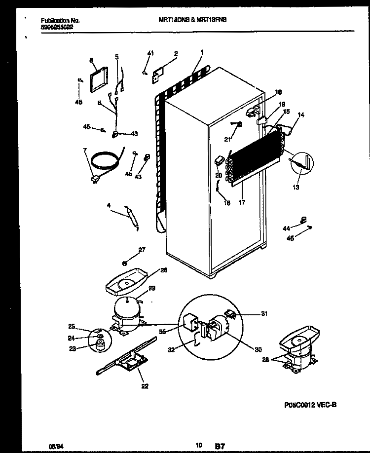 SYSTEM AND AUTOMATIC DEFROST PARTS Diagram and Parts List for MRT18FNBY0  Uni Refrigerator
