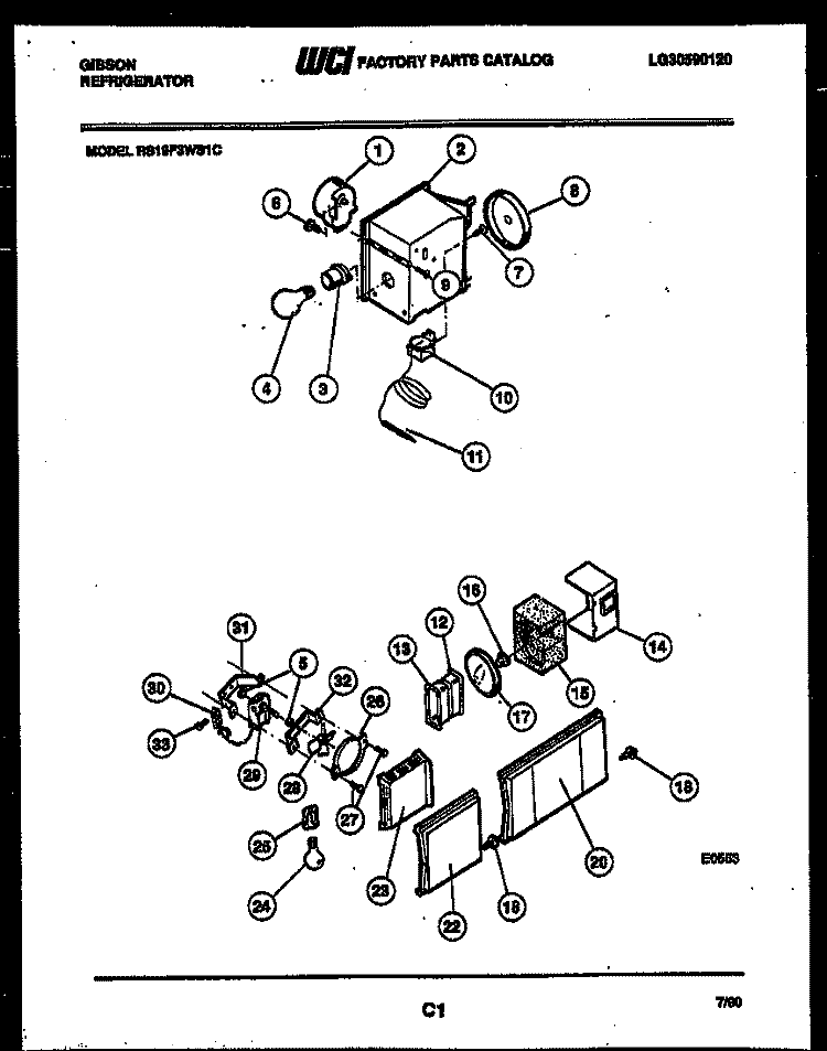 REFRIGERATOR CONTROL ASSEMBLY, DAMP Diagram and Parts List for RS19F3WS1C  Gibson Refrigerator