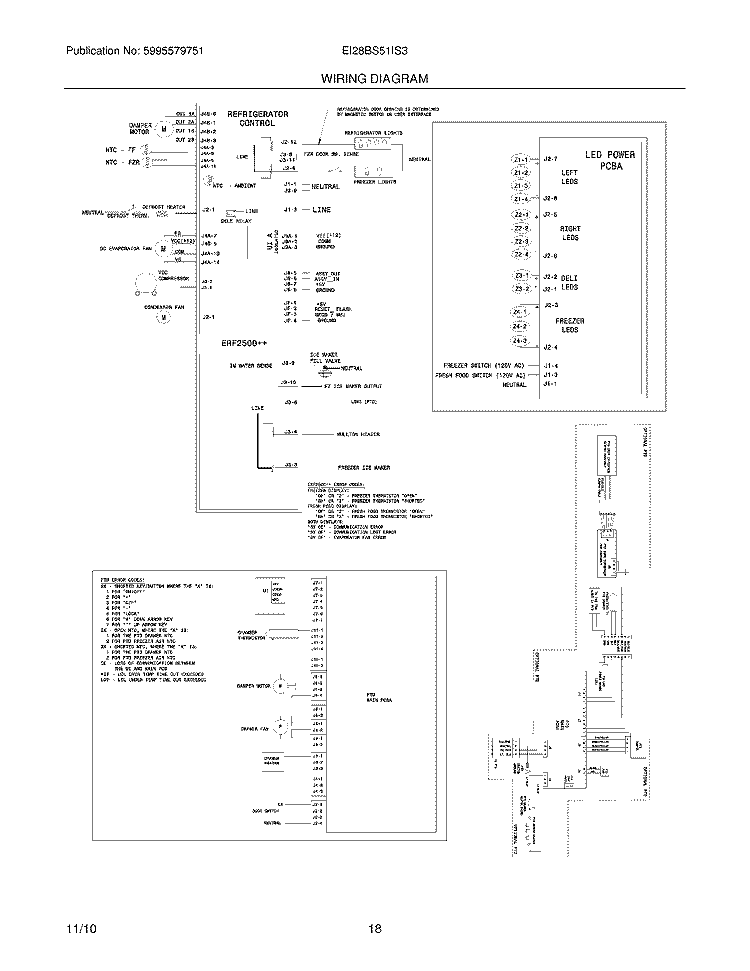 WIRING DIAGRAM Diagram and Parts List for EI28BS51IS3  Electrolux Refrigerator