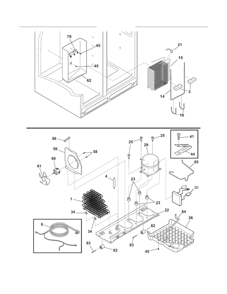 System Diagram and Parts List for EW23CS70IB5  Electrolux Refrigerator