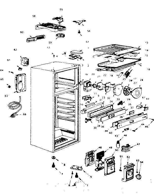 Cabinet Parts Diagram and Parts List for 5648660200  Kenmore Refrigerator