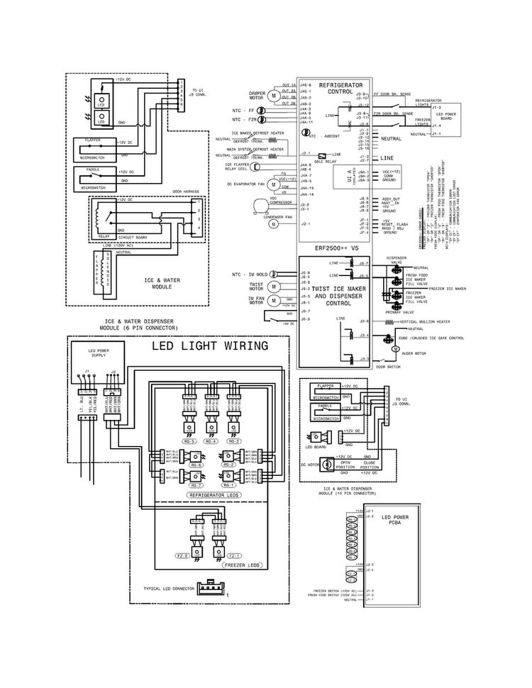 Wiring Diagram Diagram and Parts List for FPHF2399PF5  Frigidaire Refrigerator