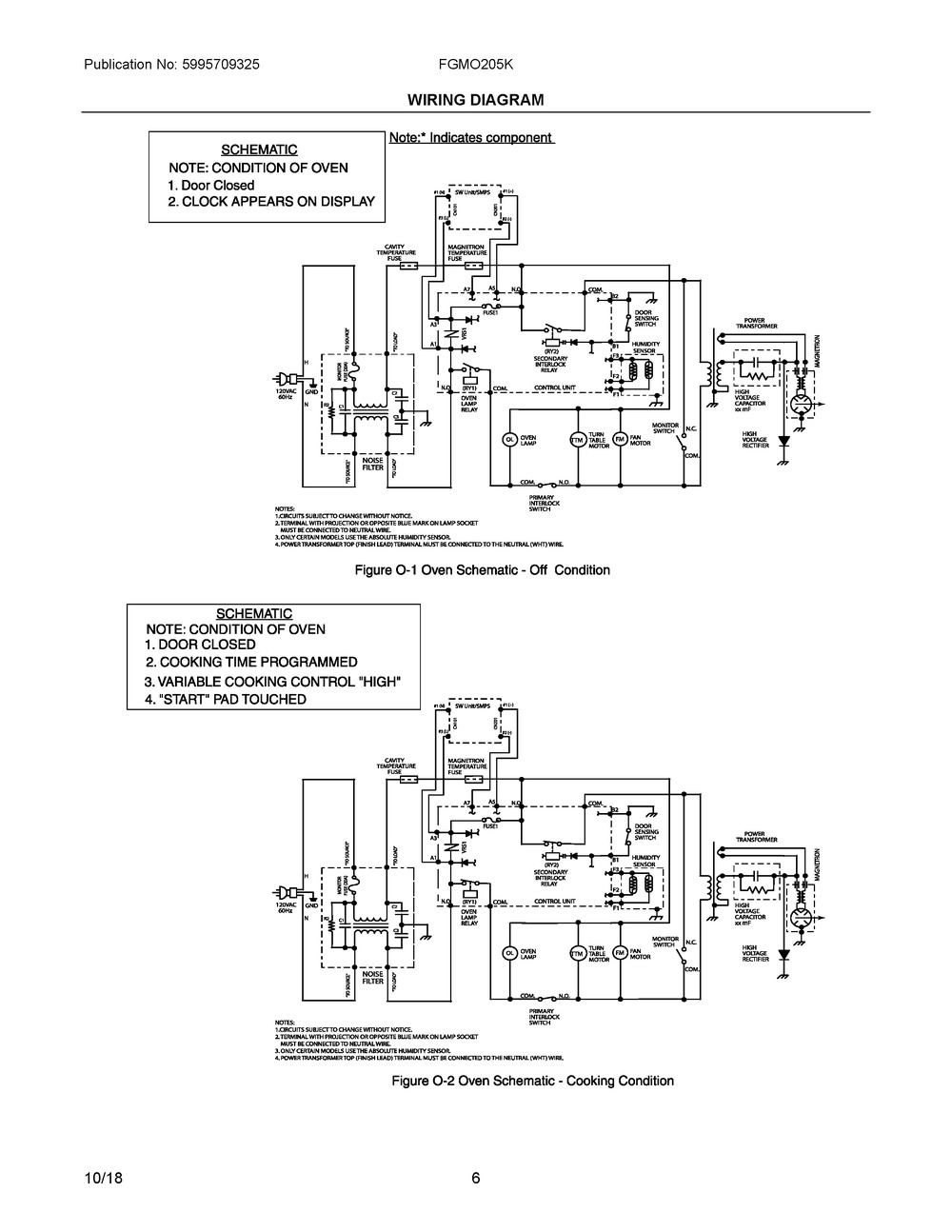 Wiring Diagram Diagram and Parts List for FGMO205KBDY  Frigidaire Microwave