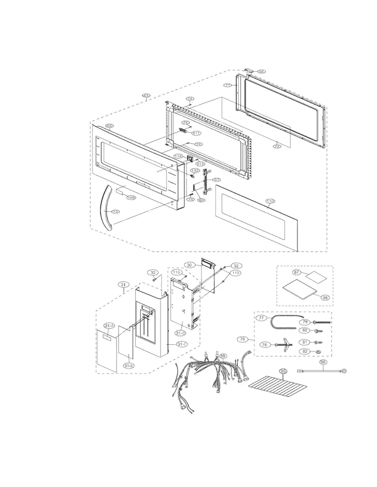 Control Panel,door,miscellaneous Diagram and Parts List for FGMV173KQC  Frigidaire Microwave