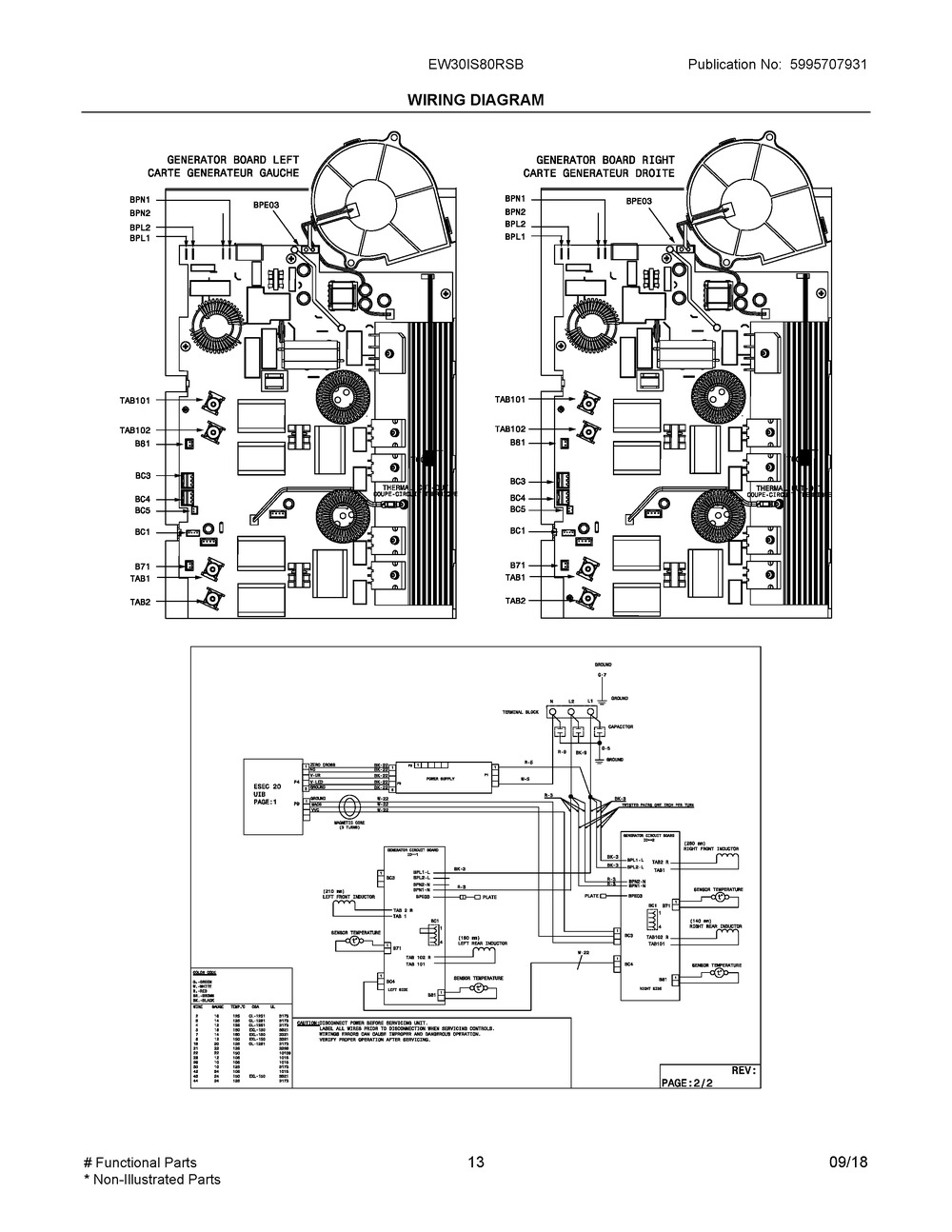 Wiring Diagram Diagram and Parts List for EW30IS80RSB  Frigidaire Range