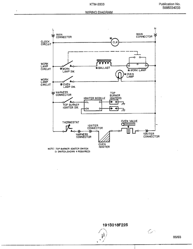 Wiring Diagram Diagram and Parts List for 2833-80B  Frigidaire Range