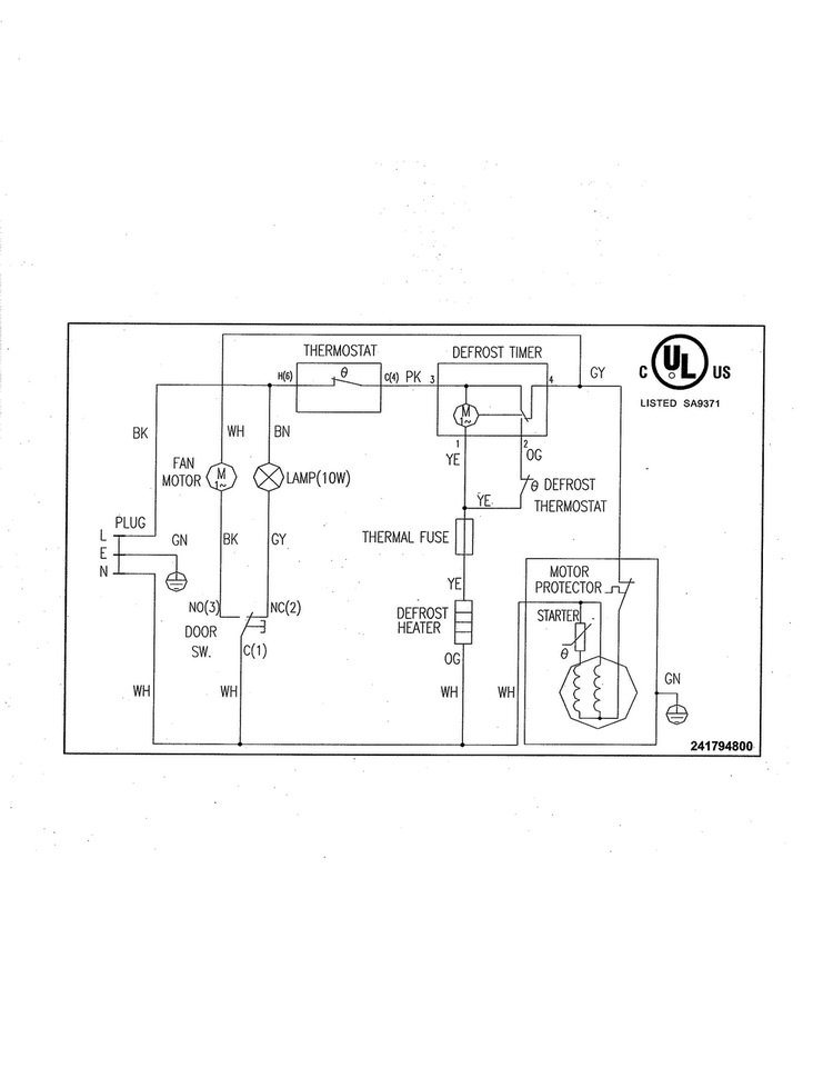 Wiring Diagram Diagram and Parts List for FFPT12F0KV0  Frigidaire Refrigerator