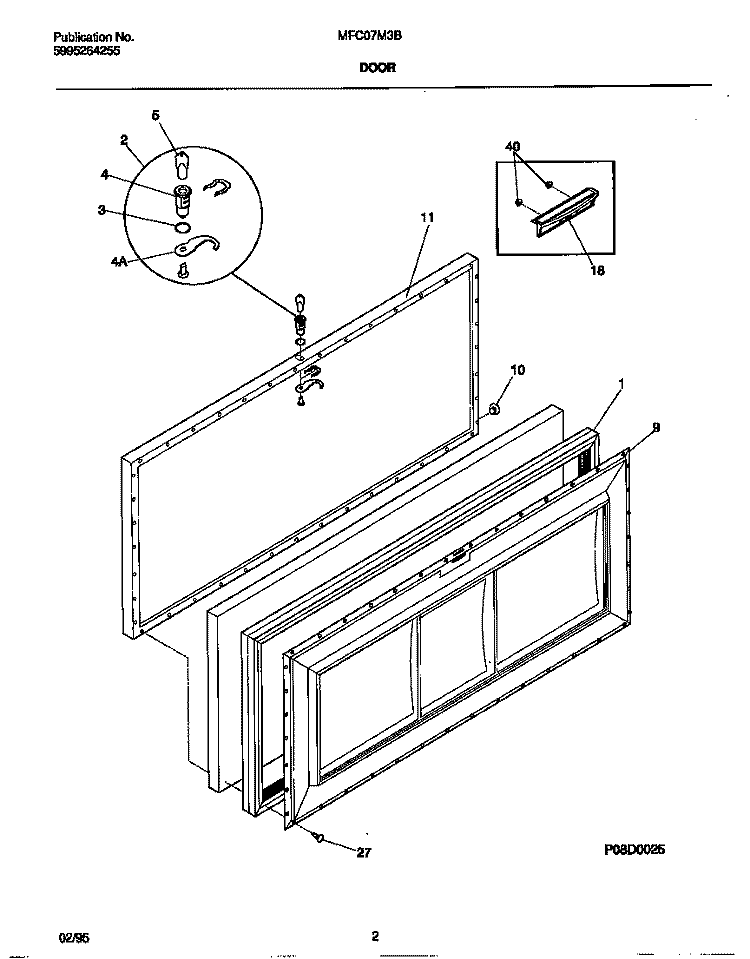 DOOR Diagram and Parts List for MFC07M3BW1  Uni Freezer