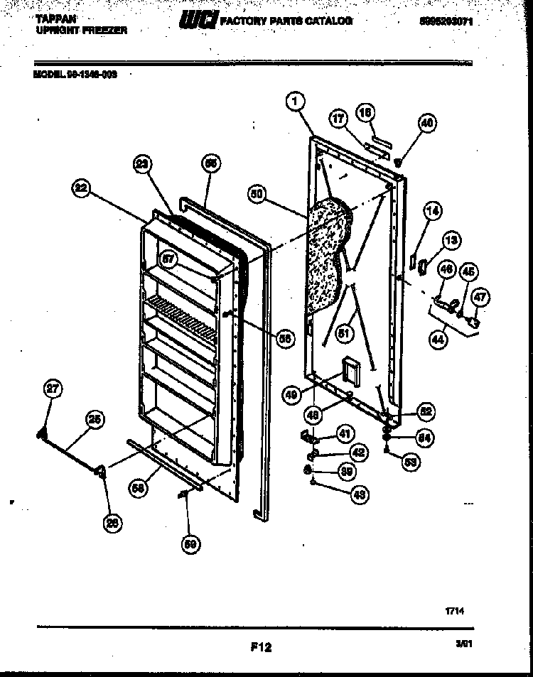 Section 2 Diagram and Parts List for 99-1348-003  Tappan Freezer
