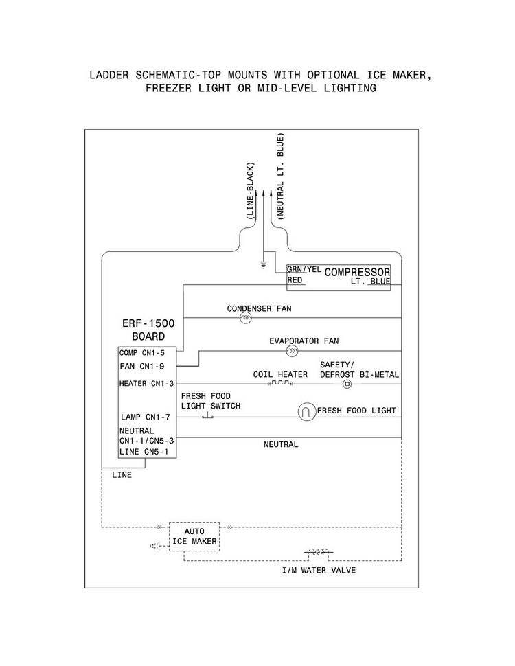 Wiring Schematic Diagram and Parts List for FPHT18D3RS1  Frigidaire Refrigerator