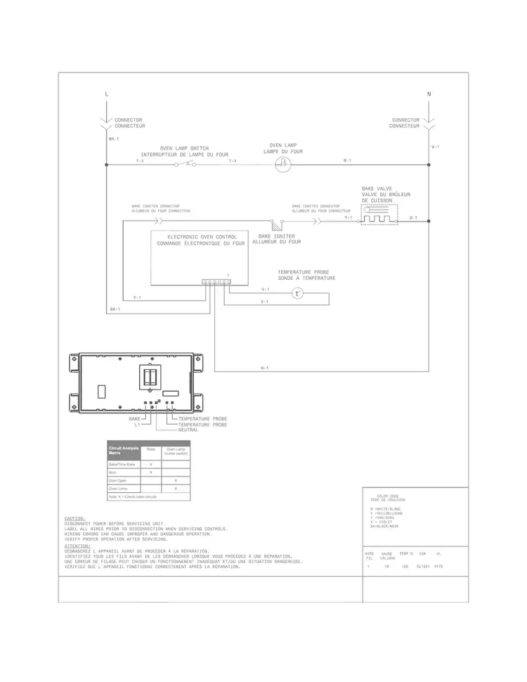 Wiring Diagram Diagram and Parts List for FFGW2415QBA  Frigidaire Wall Oven