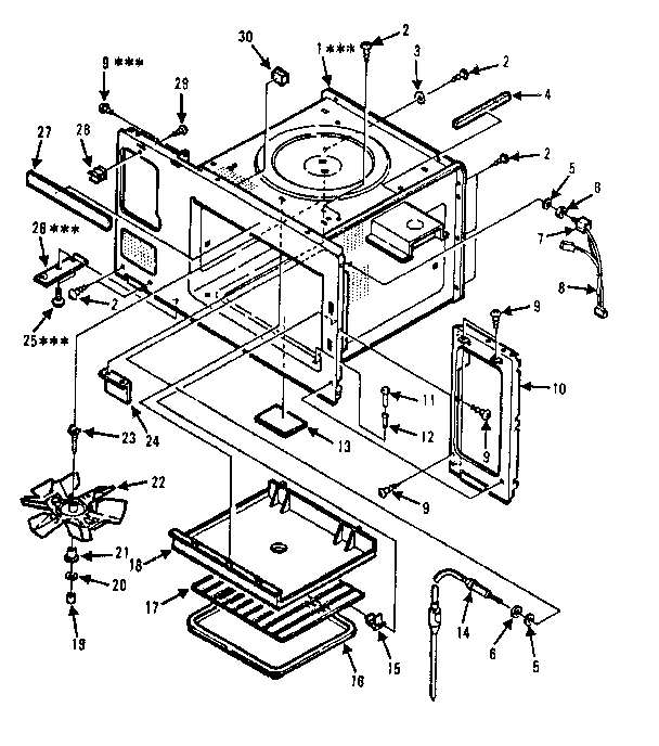 Cavity Parts Diagram and Parts List for 5648775380  Kenmore Microwave
