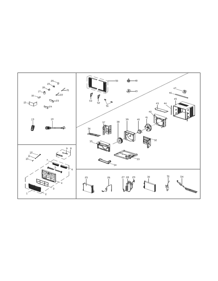 Recommended Spare Parts Diagram and Parts List for CRA256ST216  Frigidaire Air Conditioner