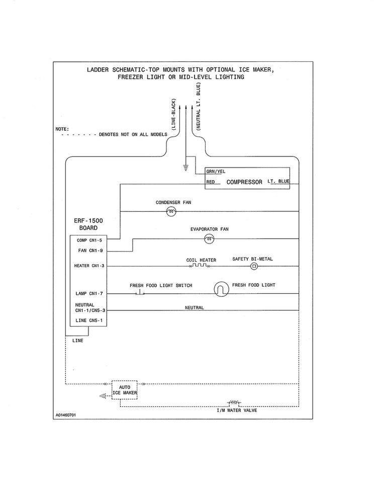 Wiring Schematic Diagram and Parts List for 25360304411  Kenmore Refrigerator