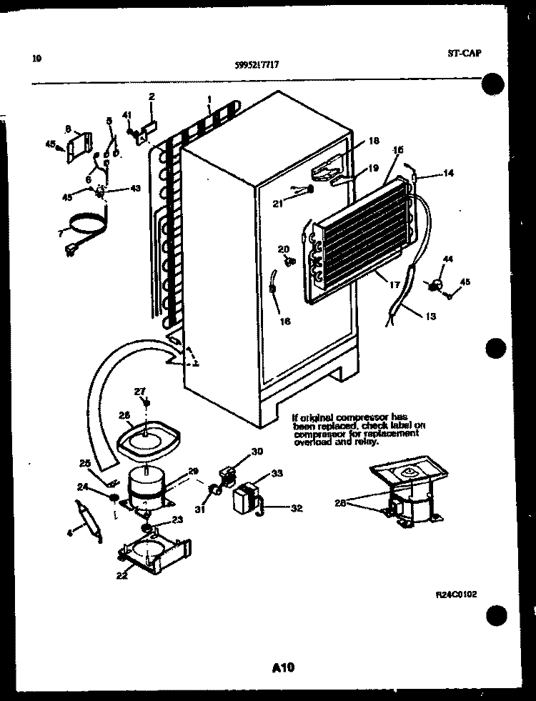 SYSTEM AND AUTOMATIC DEFROST PARTS Diagram and Parts List for TPK160JN2W  Kelvinator Refrigerator