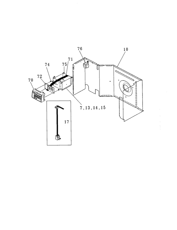 Control Diagram and Parts List for FAL124J1A1  Frigidaire Air Conditioner