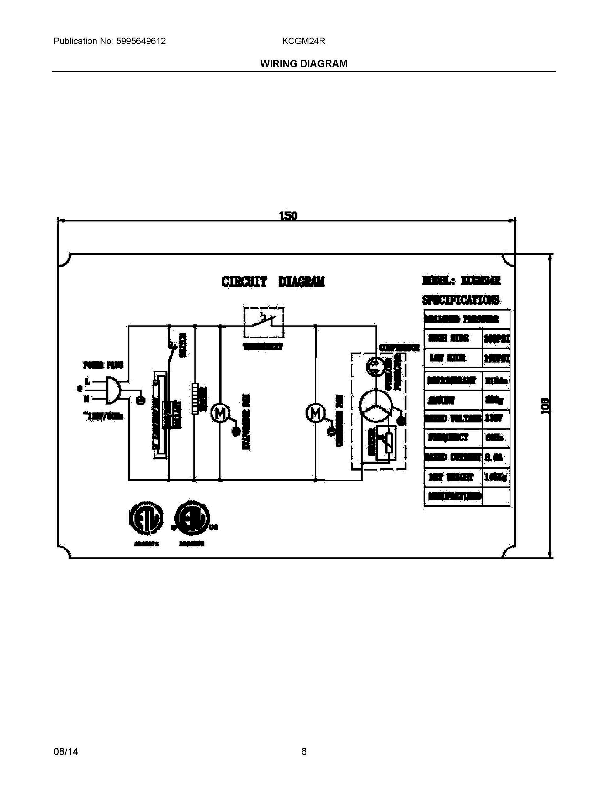03 - WIRING DIAGRAM Diagram and Parts List for KCGM24RW  Frigidaire Refrigerator
