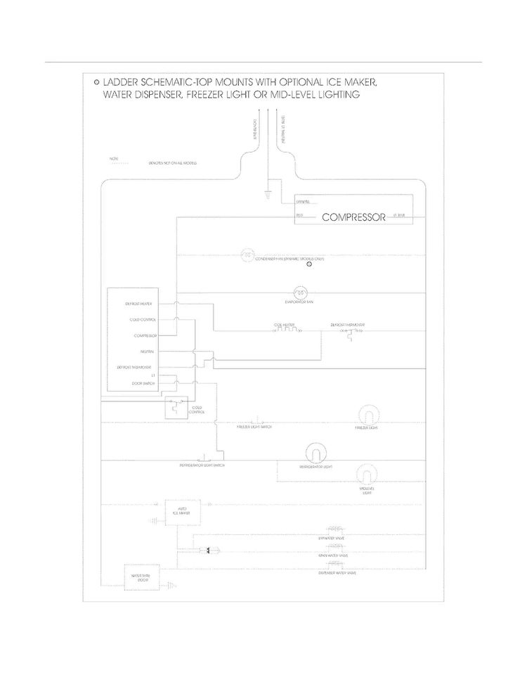 Wiring Schematic Diagram and Parts List for LFHT2117LW8  Frigidaire Refrigerator