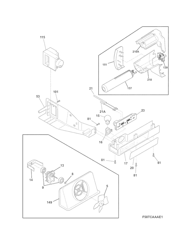 Controls Diagram and Parts List for FFHS2622MBD  Frigidaire Refrigerator
