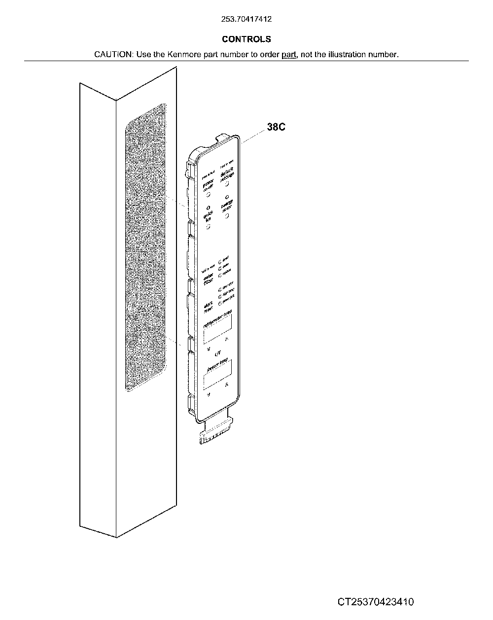 Control Diagram and Parts List for 25370417412  Kenmore Refrigerator