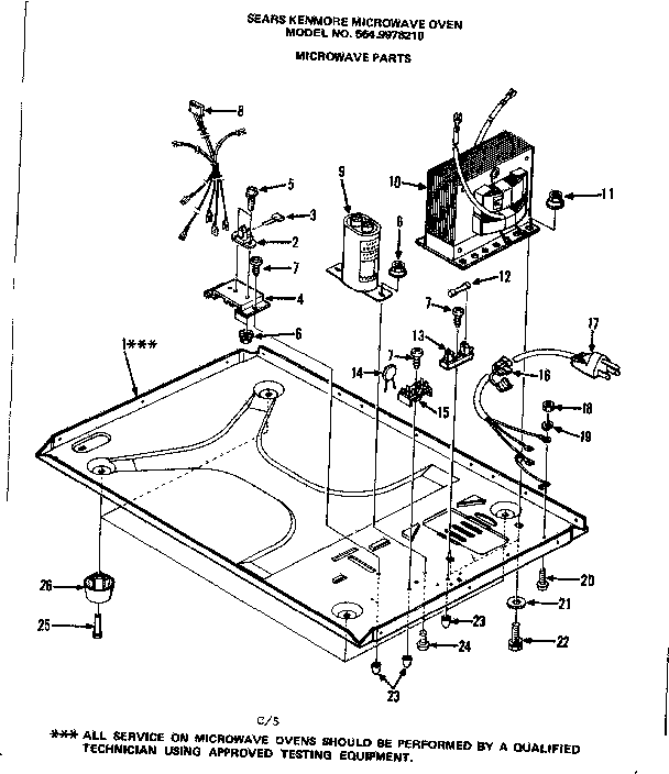 Microwave Parts Diagram and Parts List for 5649978210  Kenmore Microwave