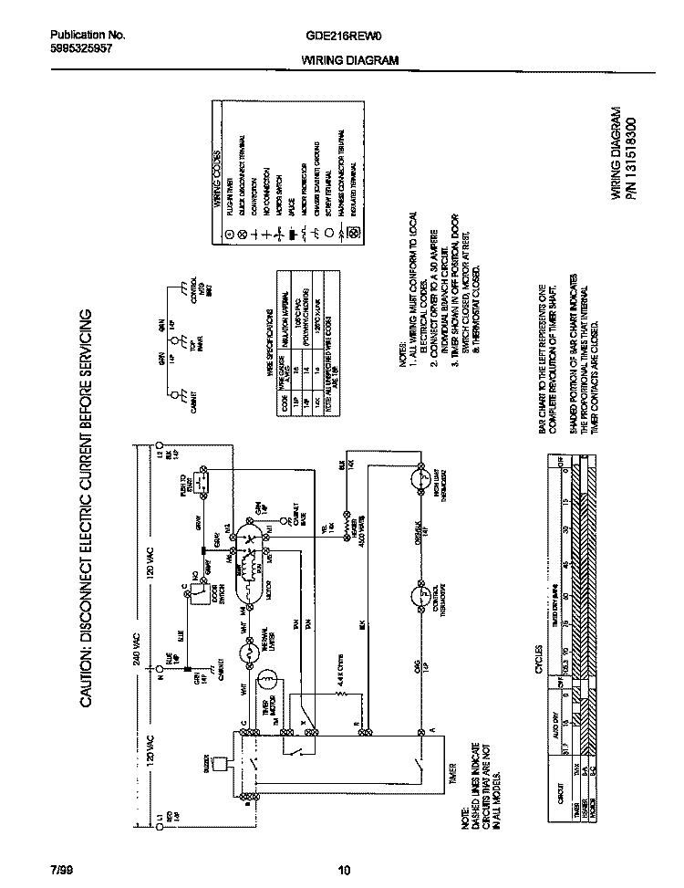 131518300 WIRING DIAGRAM Diagram and Parts List for GDE216REW0  Gibson Dryer