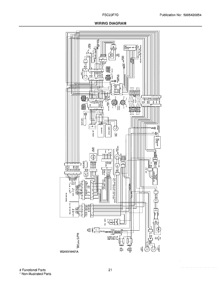 WIRING DIAGRAM Diagram and Parts List for FSC23F7DB1  Frigidaire Refrigerator