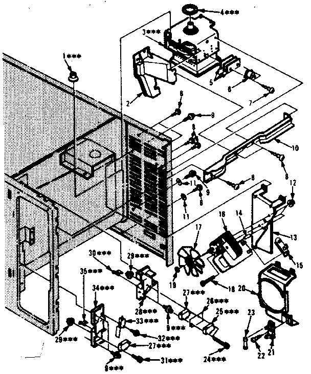 Switches And Microwave Parts Diagram and Parts List for 5648788611  Kenmore Microwave