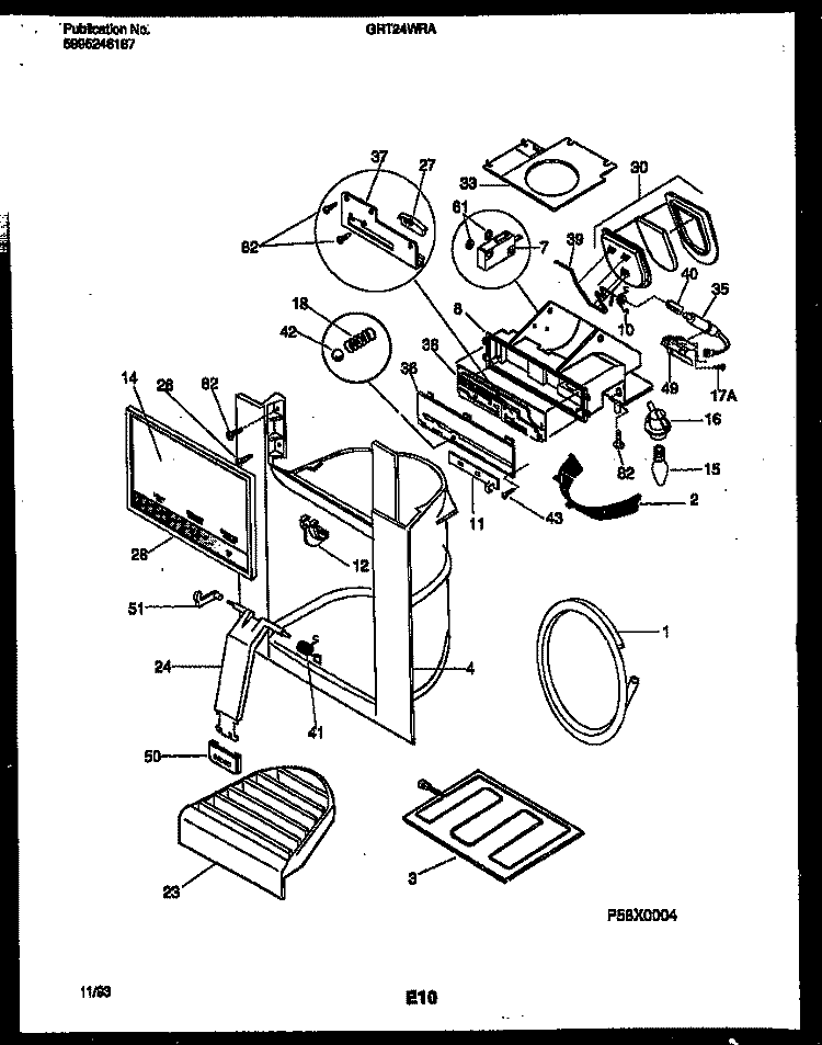 ICE DOOR, DISPENSER AND WATER TANK Diagram and Parts List for GRT24WRAD0  Gibson Refrigerator