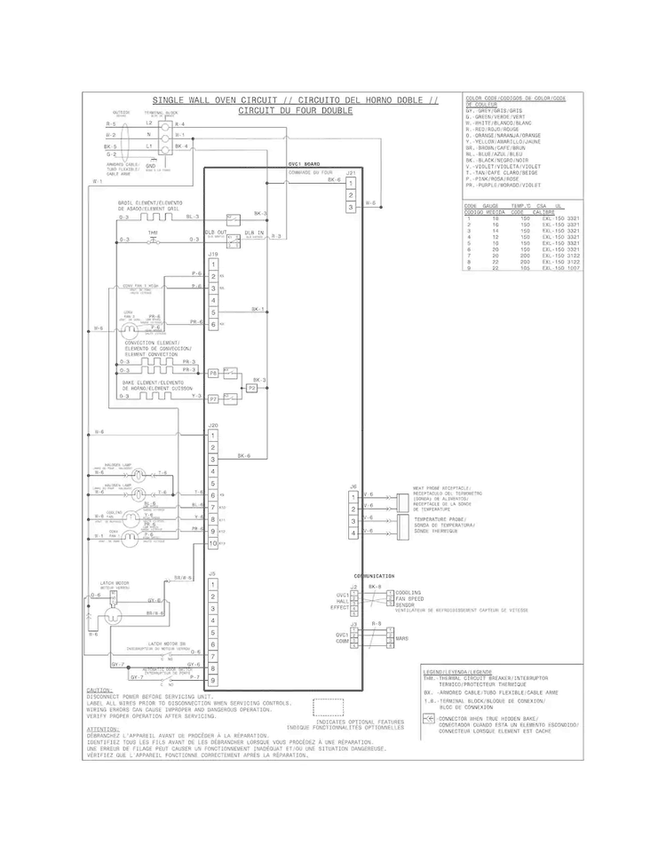 Wiring Diagram Diagram and Parts List for FPEW3077RFA  Frigidaire Wall Oven