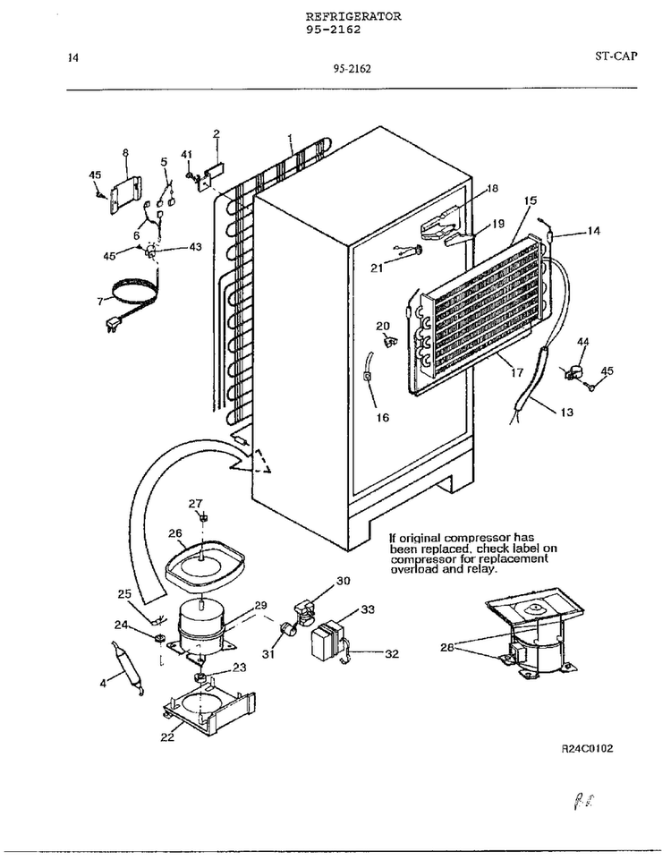 Electrical Equipment Page 13 Diagram and Parts List for 95-2162  Frigidaire Refrigerator