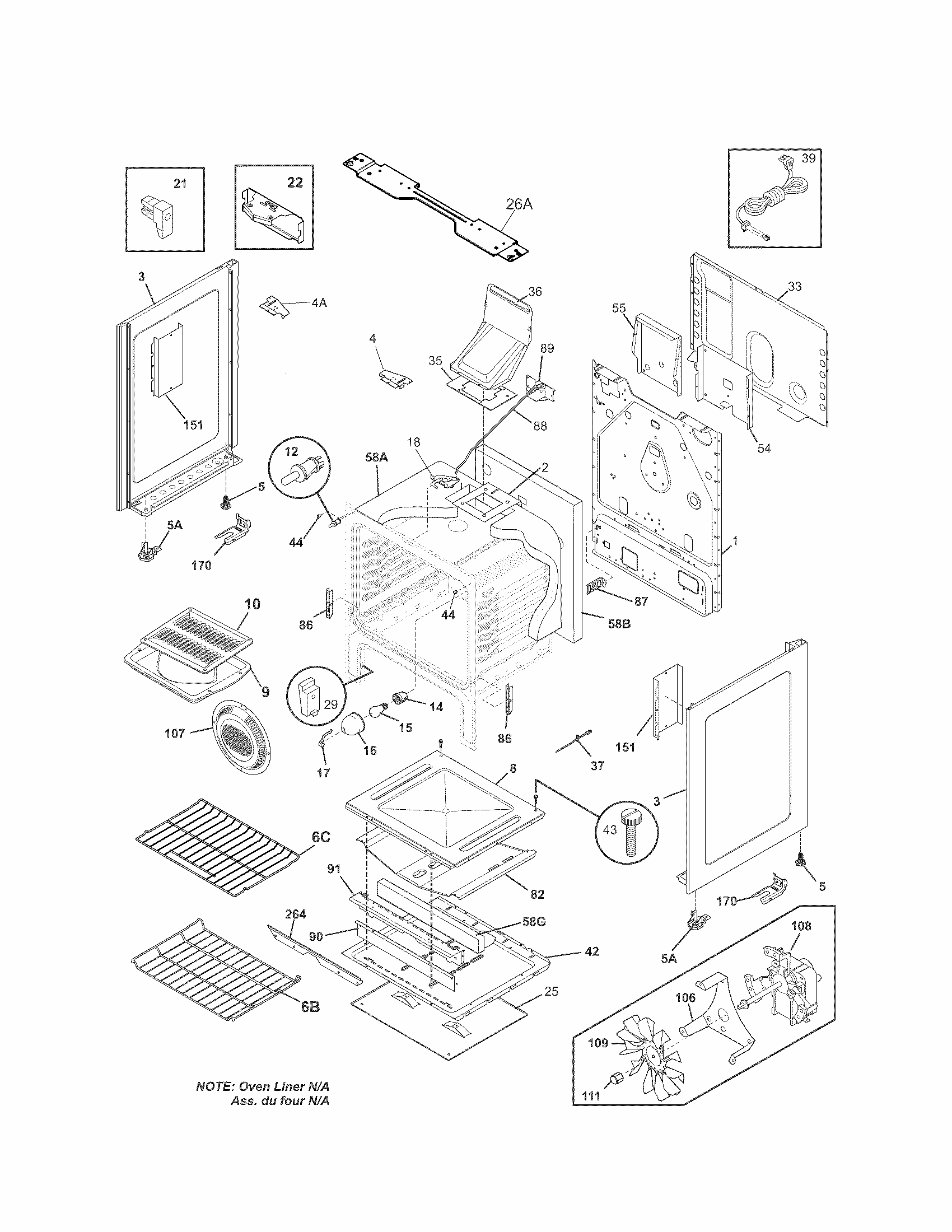 Body Diagram and Parts List for 79072719210  Kenmore Range