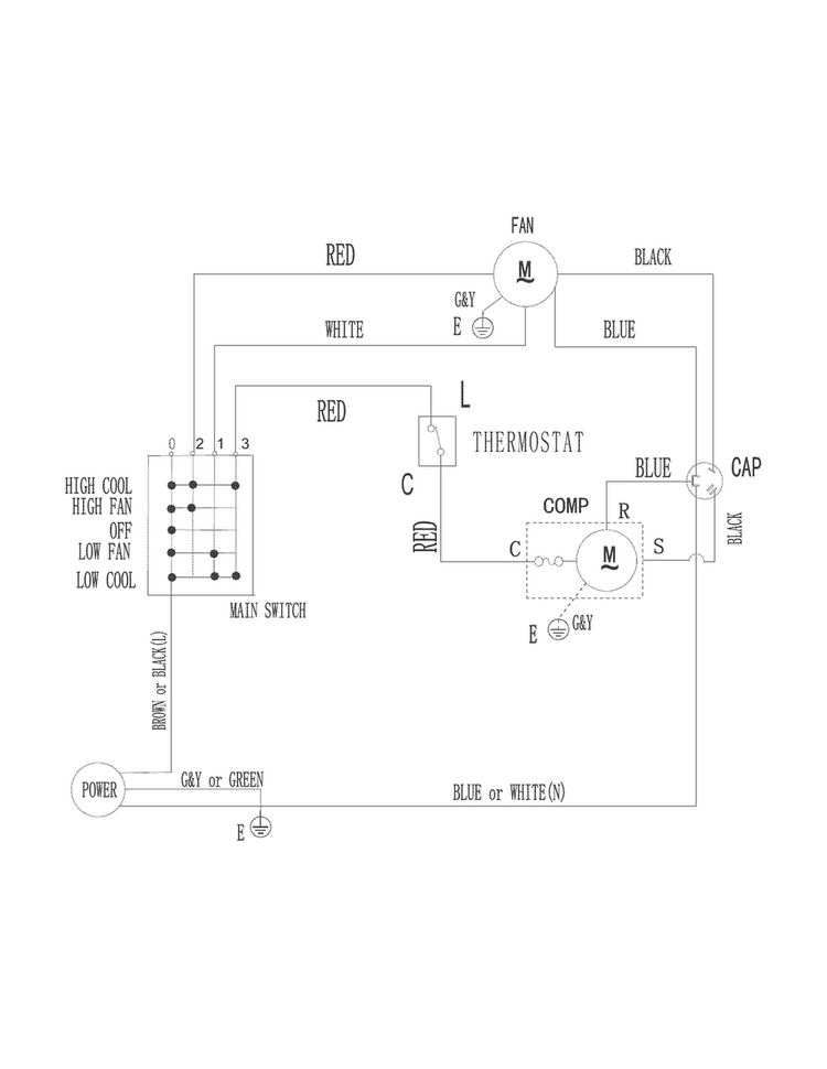 Wiring Diagram Diagram and Parts List for 25387050416  Kenmore Air Conditioner