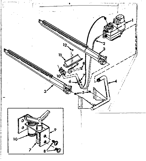 Burner & manifold assembly Diagram and Parts List for 867765722  Frigidaire Furnace