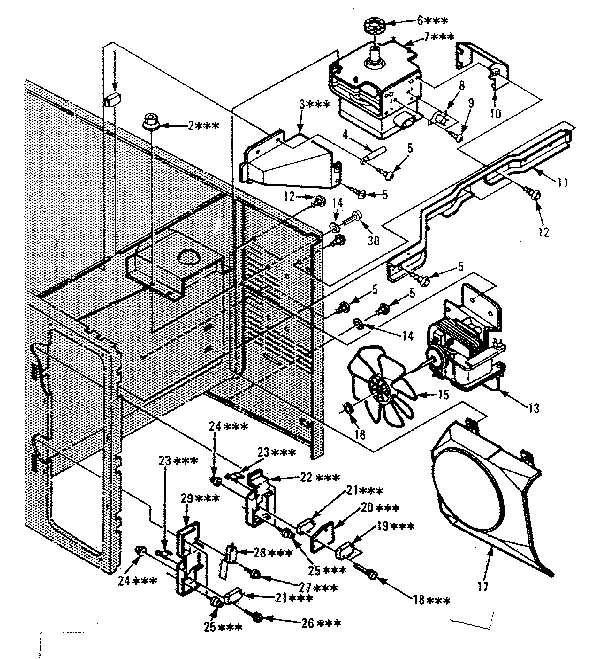 Switches And Microwave Parts Diagram and Parts List for 5648888520  Kenmore Microwave