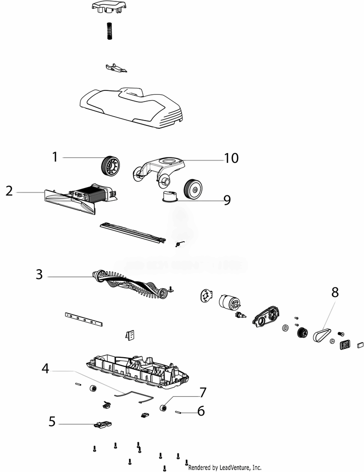 Nozzle Diagram and Parts List for EL2071A  Electrolux Hand Vacuum